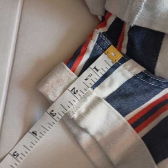 BDG Urban Outfitters Striped Mom Buttonup Denim Shorts Red White Blue Womens W32 - Picture 12 of 16